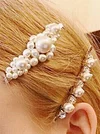 Faux Pearl Hair Clip Beaded Metal Slide In Hair Clip