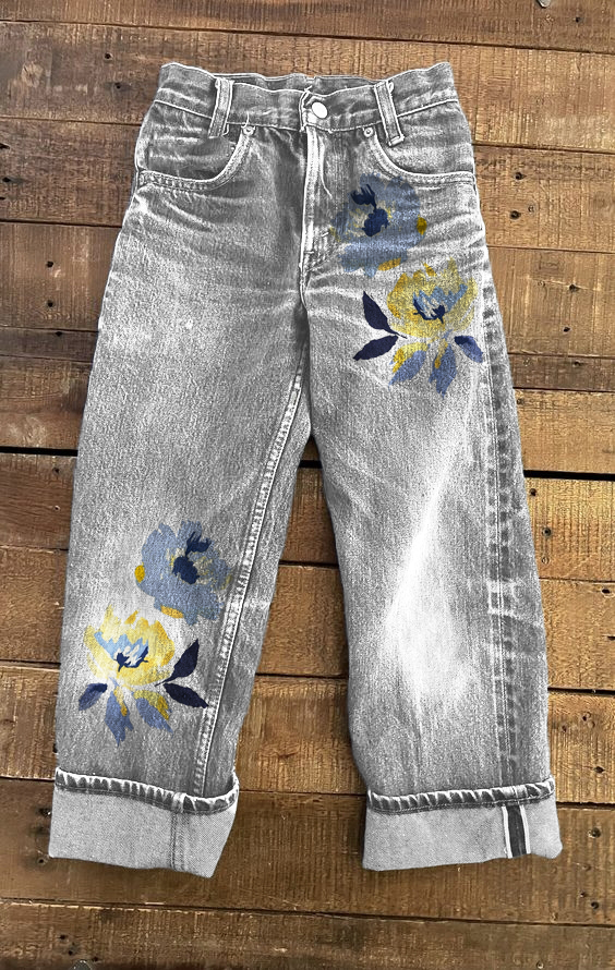 Women's Simple Floral Print Straight Leg Pants socialshop