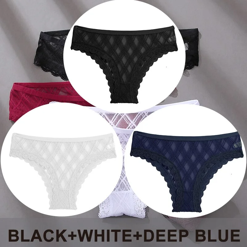 Billionm Lace Panties Women's Perspective Underwear Hollow Sexy Lingerie Female Floral Lace Briefs Soft Women's Underpants