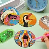 6Pcs/set Diamond Painting Wooden Duck Coaster Cup Cushion With Holder