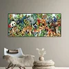 (US Local)Frameless DIY Hand Painted on Canvas Animal Family Paint By Numbers Kits80x40cm