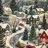 Christmas Snow Scene-14CT Stamped Cross Stitch 50*50cm tapestrymarket