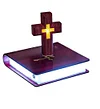 Floating Cross Lamp Floating Bible Night Light Colourful Magnetic Levitation Cross Ornament