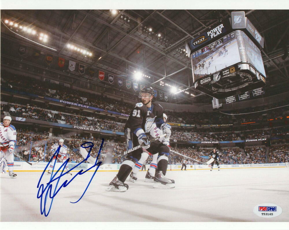 STEVEN STAMKOS SIGNED AUTOGRAPH 8x10 Photo Poster painting - TAMPA BAY LIGHTNING TEAM CANADA PSA