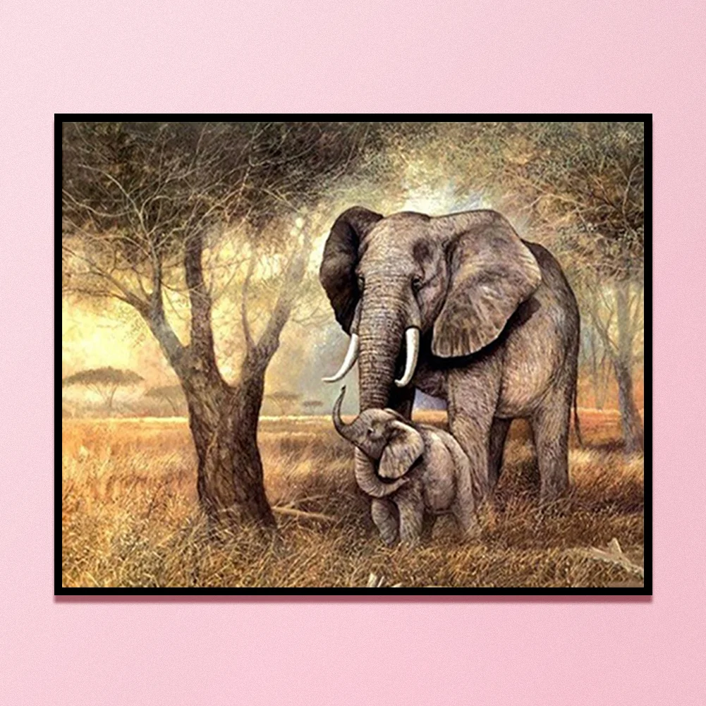 14CT Full Stamped Cross Stitch - Elephant(Canvas|40*50CM)
