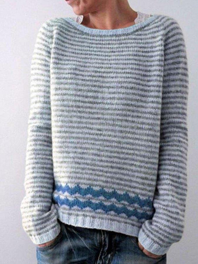 Retro Striped Knitted Sweater