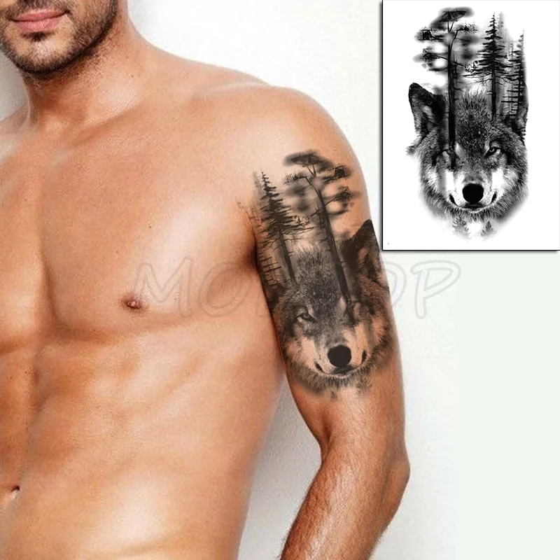 Temporary Tattoo Stickers Rudder Anchor Ocean Waves Fake Tatto Waterproof Tatoo Back Leg Arm Belly Big Size for Women Men Girl