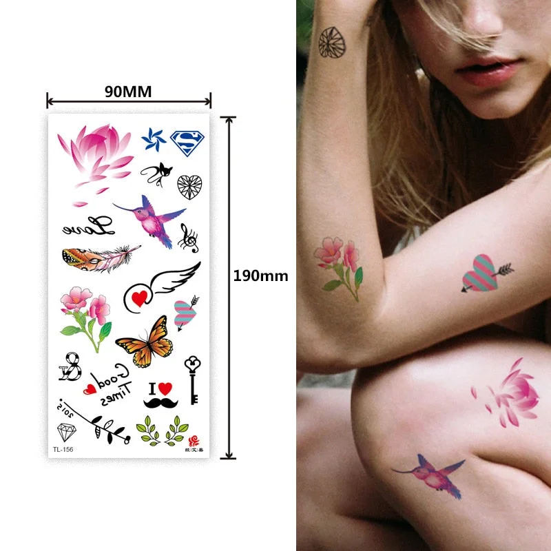 Flower animal totem romantic beautiful bird fragrance waterproof lasting men and women personality temporary tattoo stickers