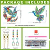 Hummingbird 5D Diamond Painting Suncatcher with Crystal Pendant, Double-Sided Hanging Wind Chime Kit for Adults | Garden Nature Patio Decor