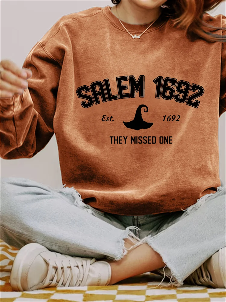 Salem 1692 They Missed One Washed Sweatshirt