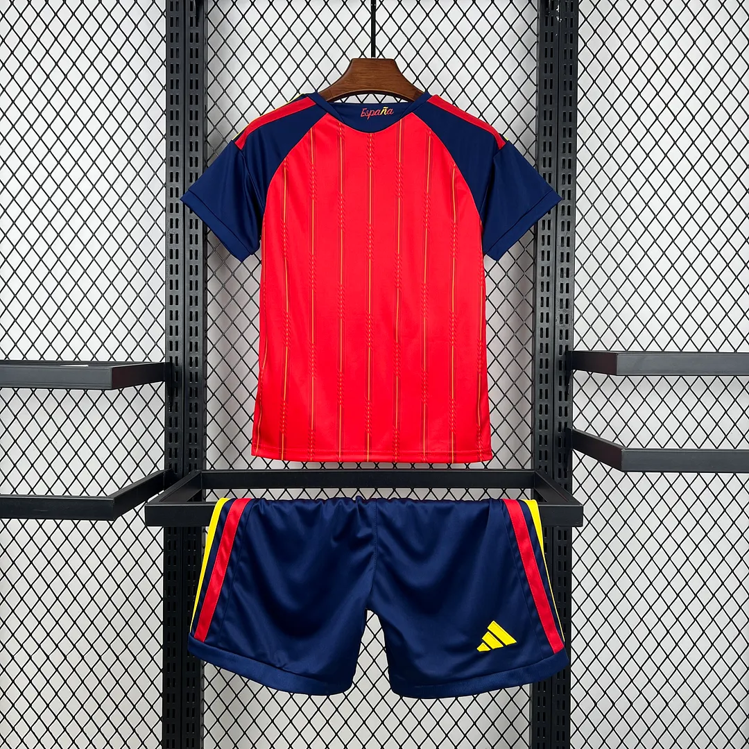 2026 Spain Home Kids Kit Soccer Jersey Thai Quality