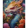 >SALE<Full Embroidery Eco-cotton Thread 11CT Print Flower Dragon Cross Stitch 50x60cm