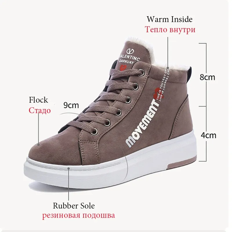 Winter Sneakers Women Ankle Snow Boots Female Platform High Top Women's Sneakers Fur Casual Shoes Woman Vulcanized basket femme