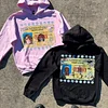 Casual ID print solid color hoodie