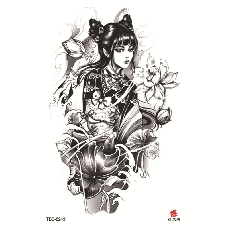 Tattoo Sticker Flower Temporary Sleeve Tattoo Waterproof Sexy Body Art Fashion