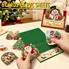 6Pcs DIY Pearl Diamond Painting Christmas Cards, 3D Greeting Card Craft Kits with Resin Pearls, Handmade Holiday Cards for Adults, Christmas Gifts & Decorations
