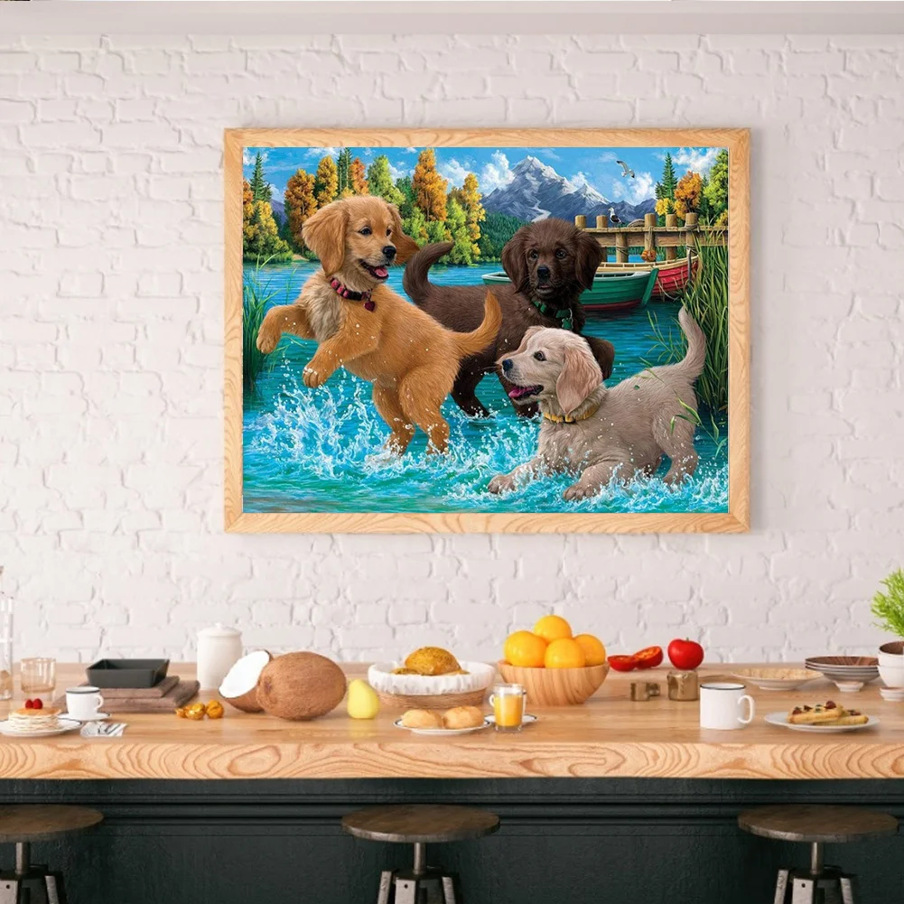 Diamond Painting - Full Round Drill - Puppy(40*30cm)