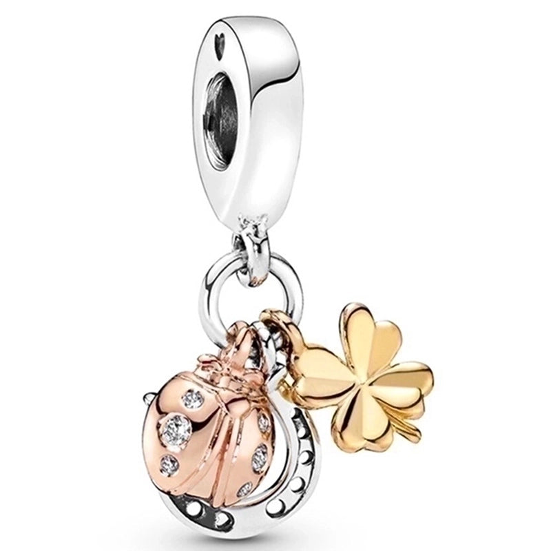 1 PC/Package Metal Rhinestones Plating Inlay Polished Pendant Beads