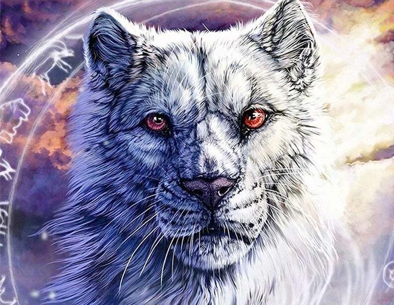 

Scary White Tiger – Paint By Numbers - 40*50CM, 501 Original