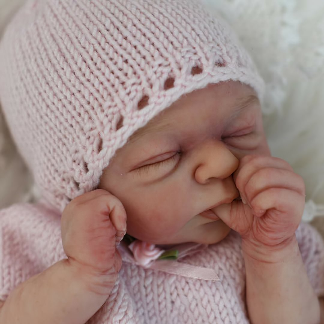 Realistic Newborn Bbay Girl 17" Soft Silicone  Reborn Baby Girl Doll Set,Creative Gift