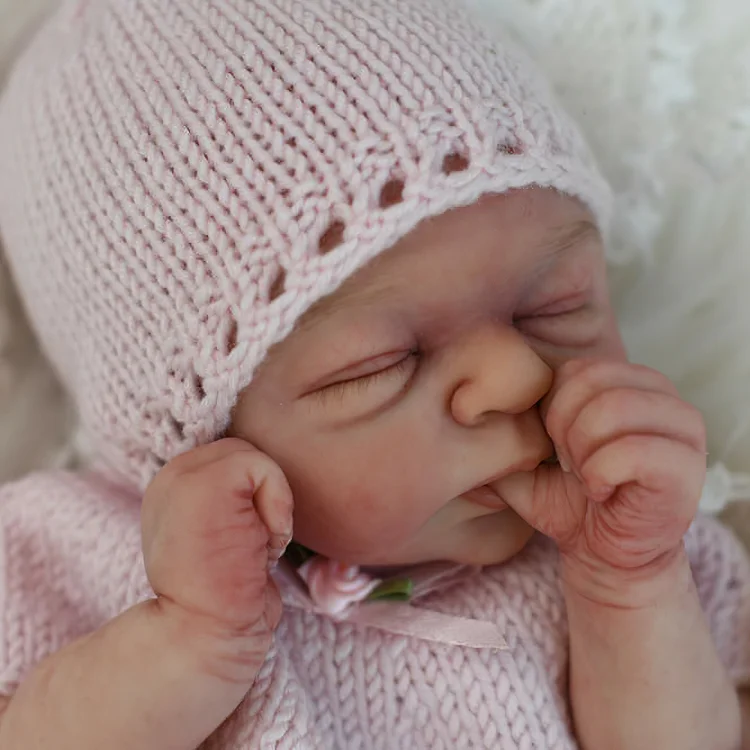 12" No Joint Full Silicone Reborn Baby Doll Girl Norma with Distinct Facial Feature and Delicate Gift for Reborn Doll Rebornartdoll® RSAW-Rebornartdoll®