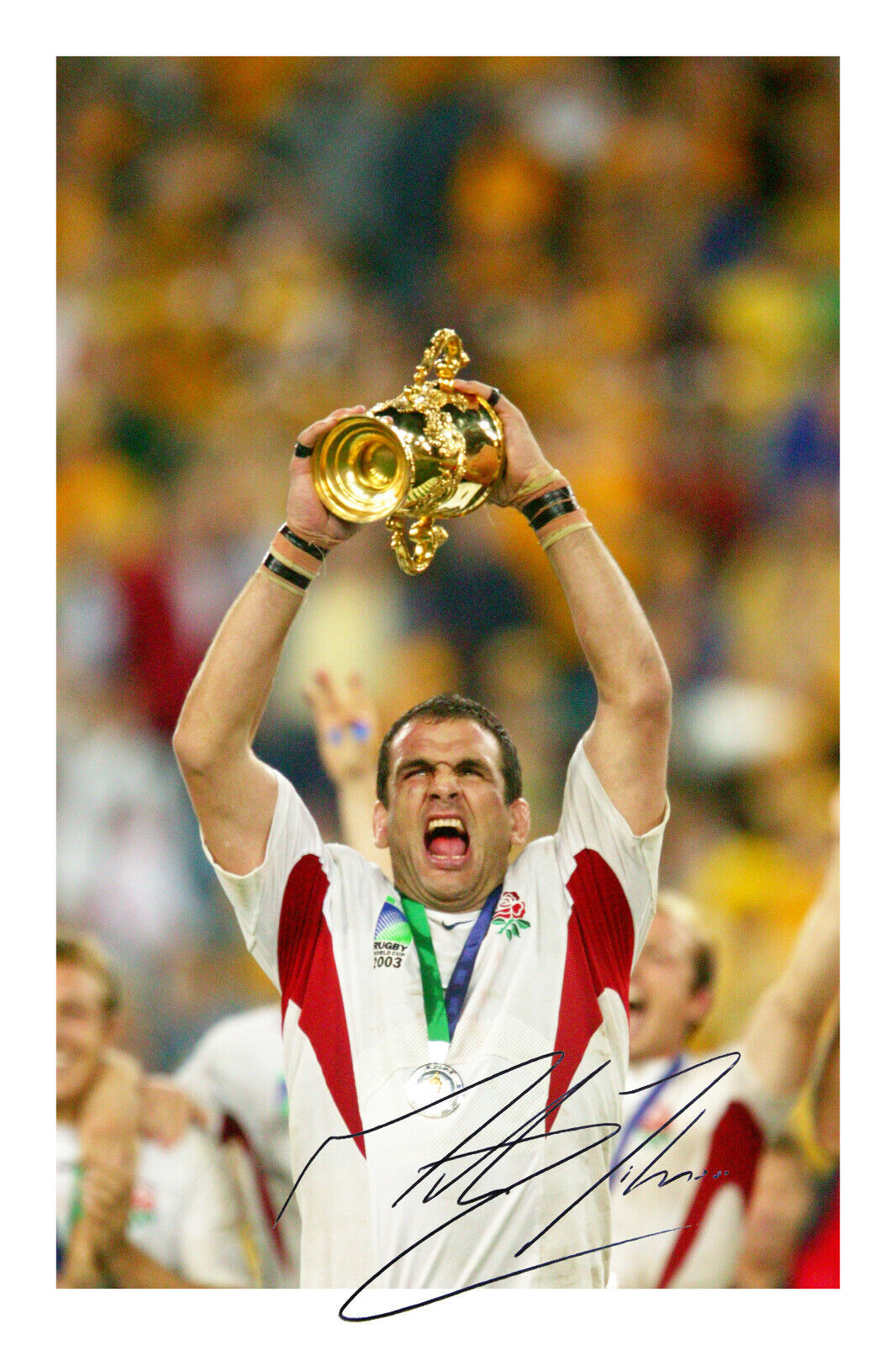 Martin Johnson Signed A4 Photo Poster painting Print Rugby World Cup England 2003