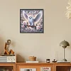 Owl And White Rose-Full Round Diamond Painting 30*30CM