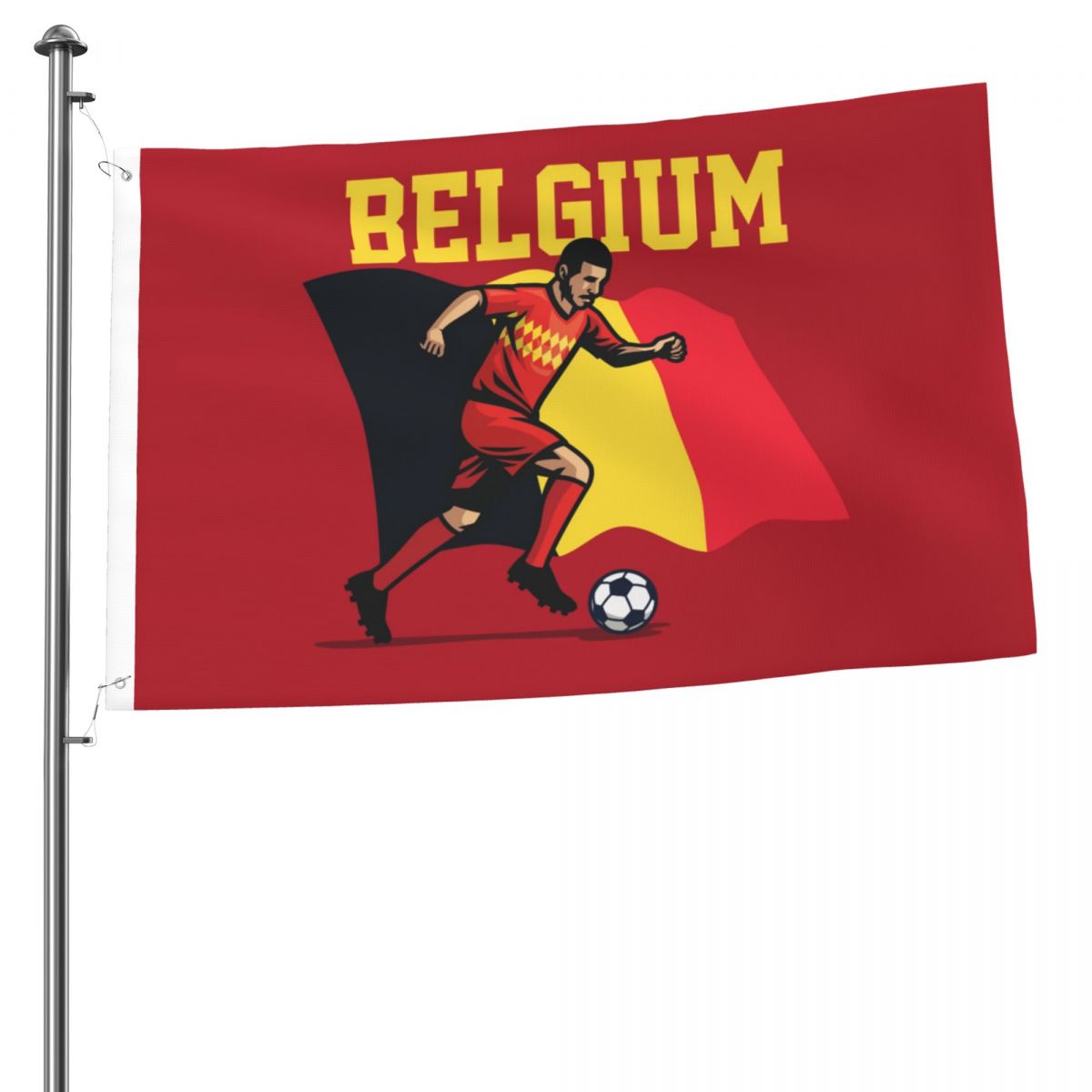 Belgium Soccer Player 2x3 FT UV Resistant Flag