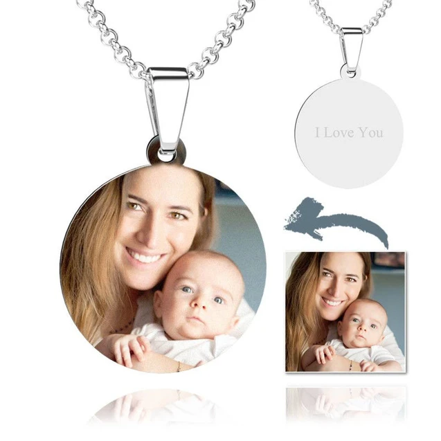 Personalized Heart Photo Necklace Custom Picture Necklace Gifts For Him