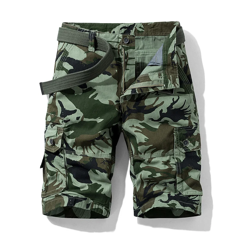 Men's loose camouflage multi-pocket men's shorts