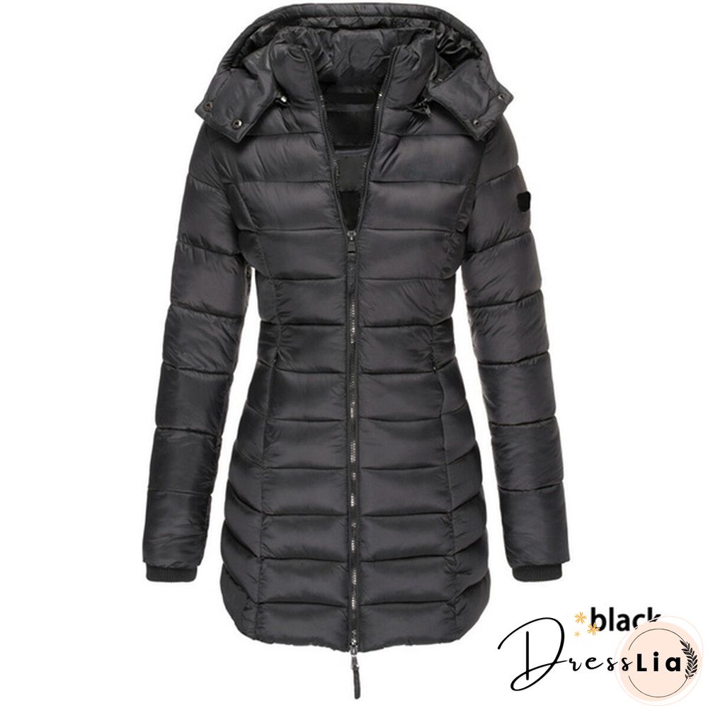 New Women Winter Long Coat Thicken Warm Hooded Cotton Padded Puffer Jacket Overcoat
