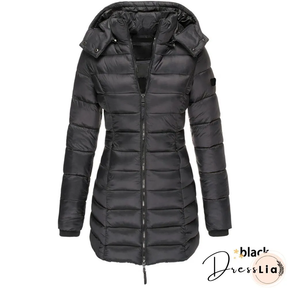 New Women Winter Long Coat Thicken Warm Hooded Cotton Padded Puffer Jacket Overcoat