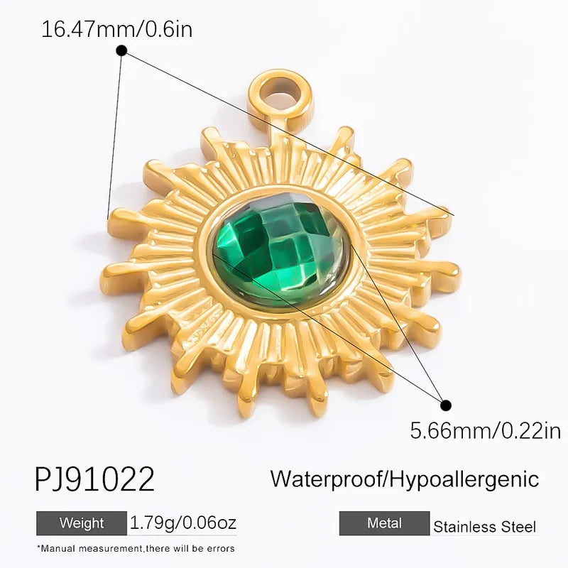 1 Piece 16.47mm 304 Stainless Steel Zircon Geometric Heart Shape Eye Pendant Jewelry Accessories