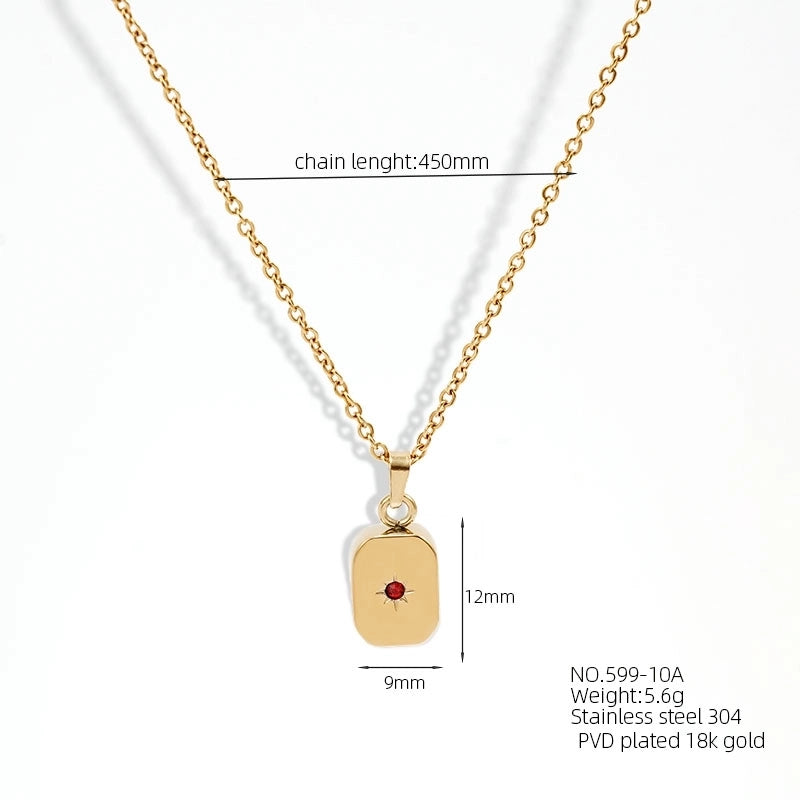 Casual Elegant Vacation Square Water Droplets 304 Stainless Steel Rhinestones 18K Gold Plated Inlay Earrings Necklace