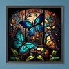 5D DIY Full Round Drill Diamond Painting Stained Glass Butterfly Kit 40x40cm