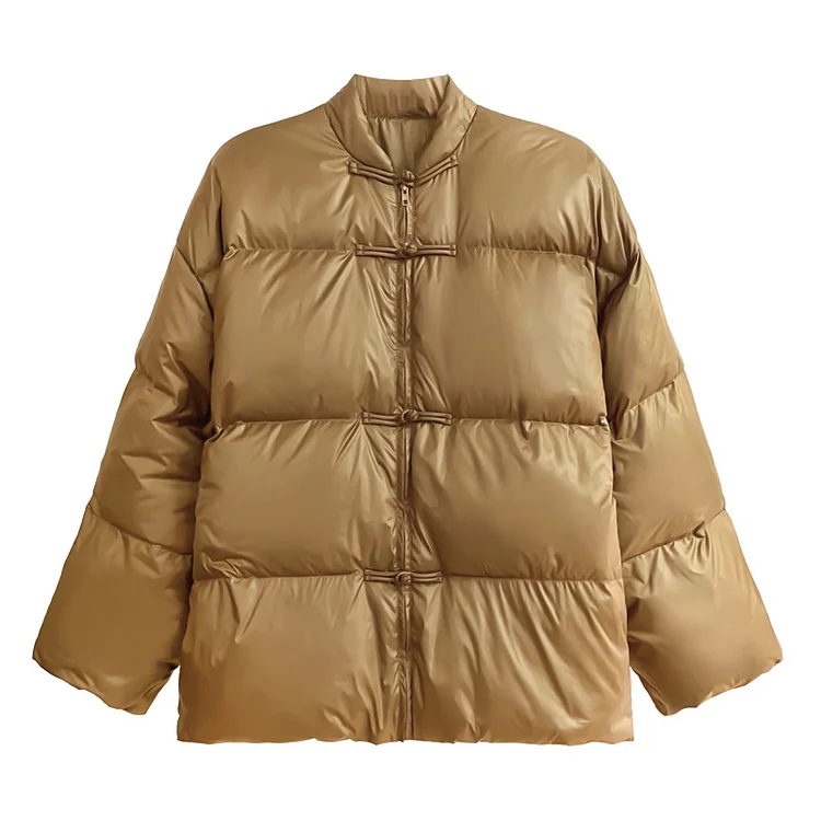 Casual Warm Solid Color Cotton Jacket - yankia