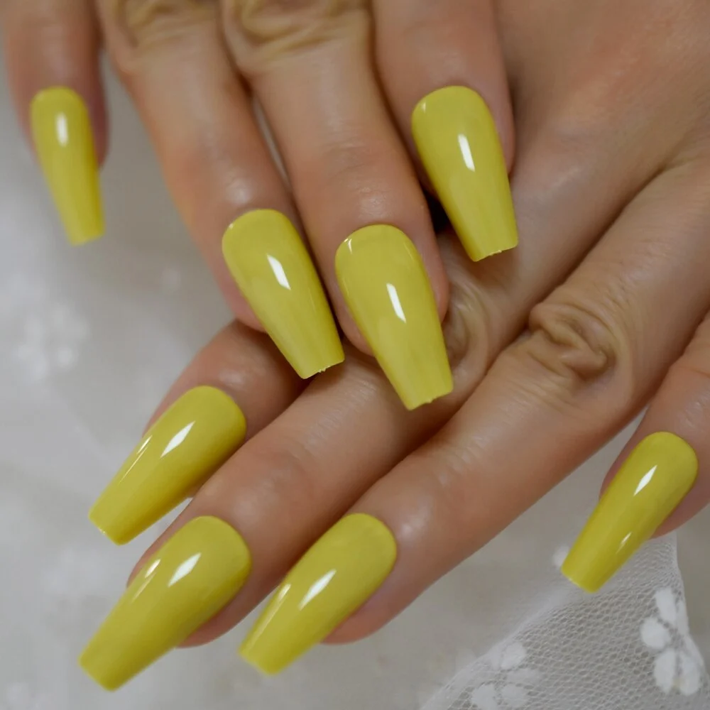 Full-covered Long Ballerina Nail Art Multi-color French False Nail Tips Set Fingernails Extension Tool-Nail Inspo