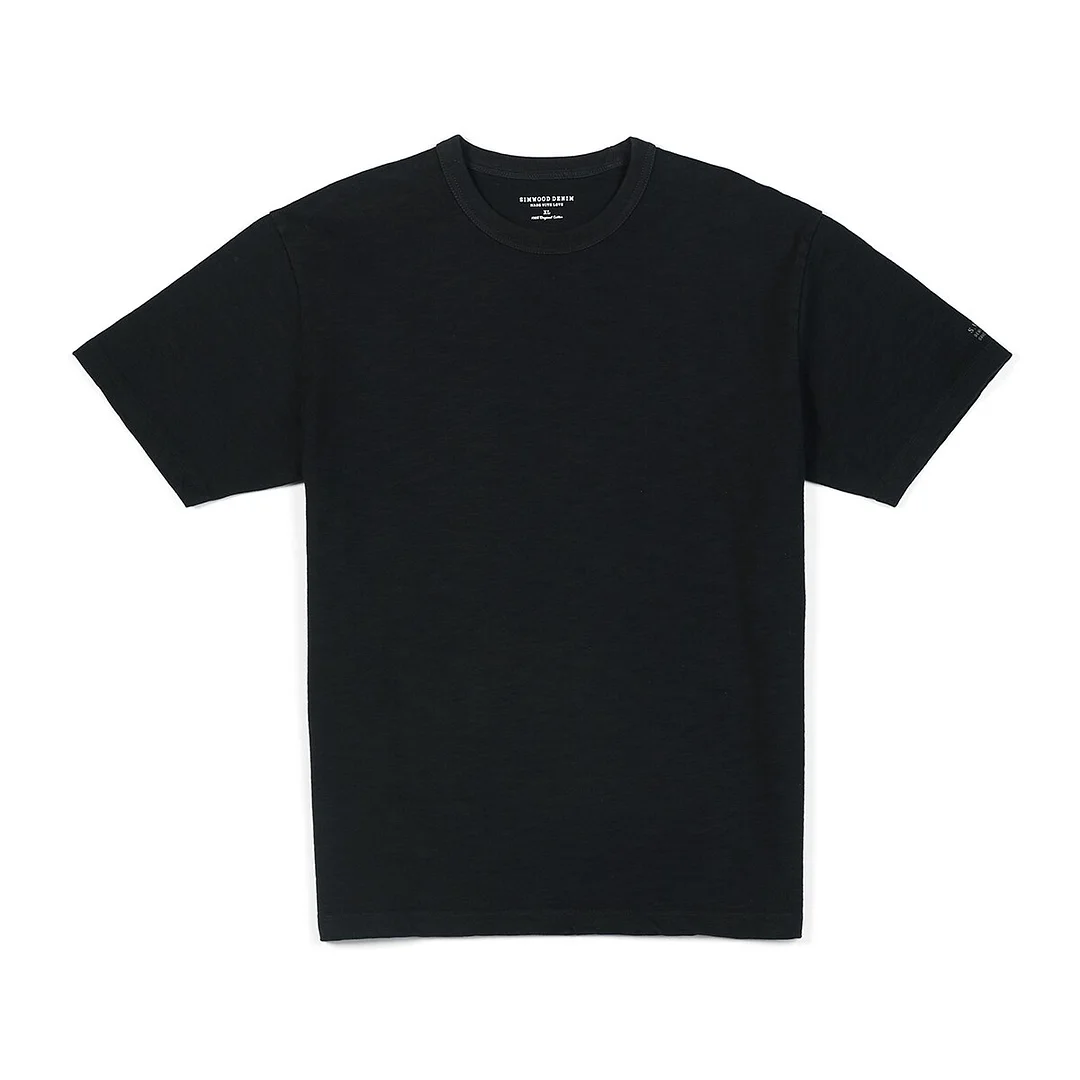 SIMWOOD 2021 Summer New 310g Slub Cotton Fabric Oversize T-shirt Men Garment Washed Drop Shoulder Plus Size Tops Quality Tshirt