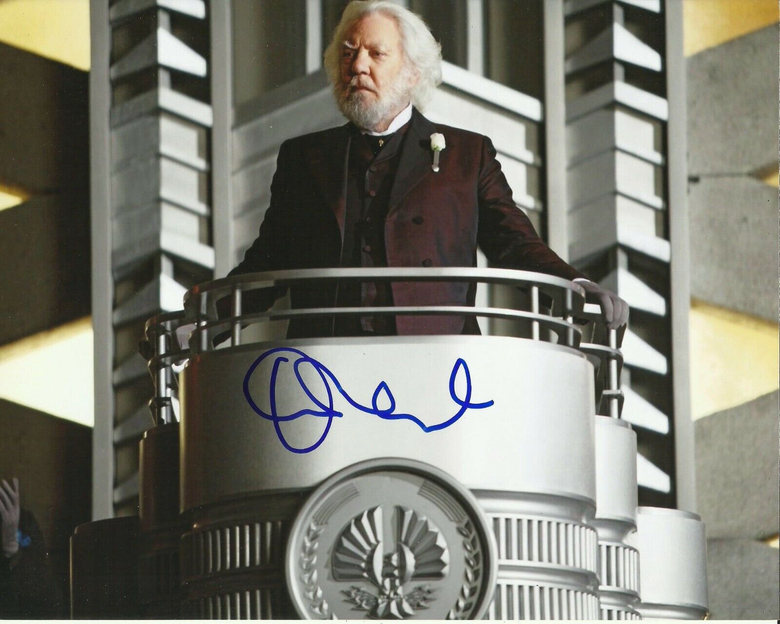 DONALD SUTHERLAND SIGNED HUNGER GAMES Photo Poster painting UACC REG 242 (1)