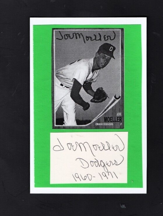 JOE MOELLER-OMAHA DODGERS AUTOGRAPHED CUT W/ Photo Poster painting