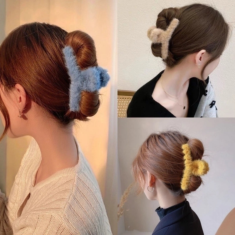 Minimalist Solid Color Arylic Hair Claws 1 Piece