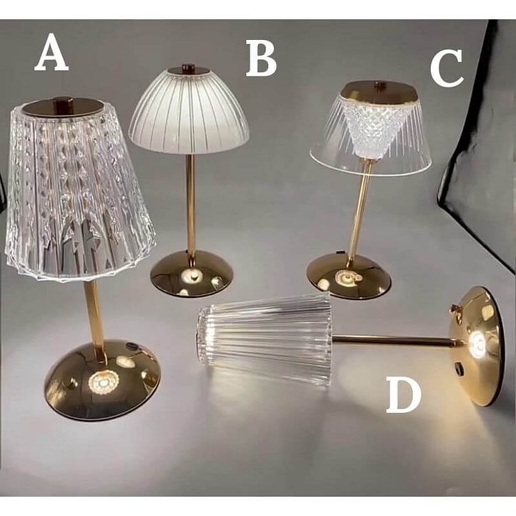 Crystal Diamond Metal Rechargeable Table Lamp