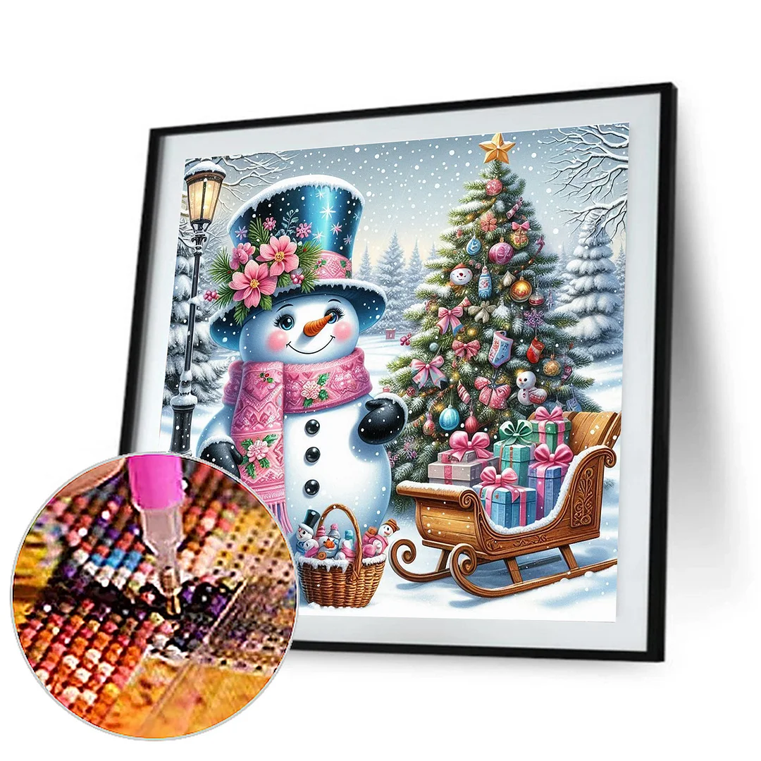 Diamond Painting - Full Round Drill - Snowman(Canvas|40*40cm)