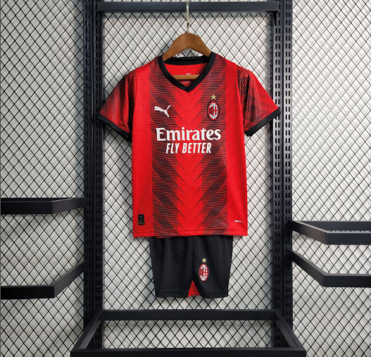 2023/2024 AC Milan home Kids Kit football jersey
