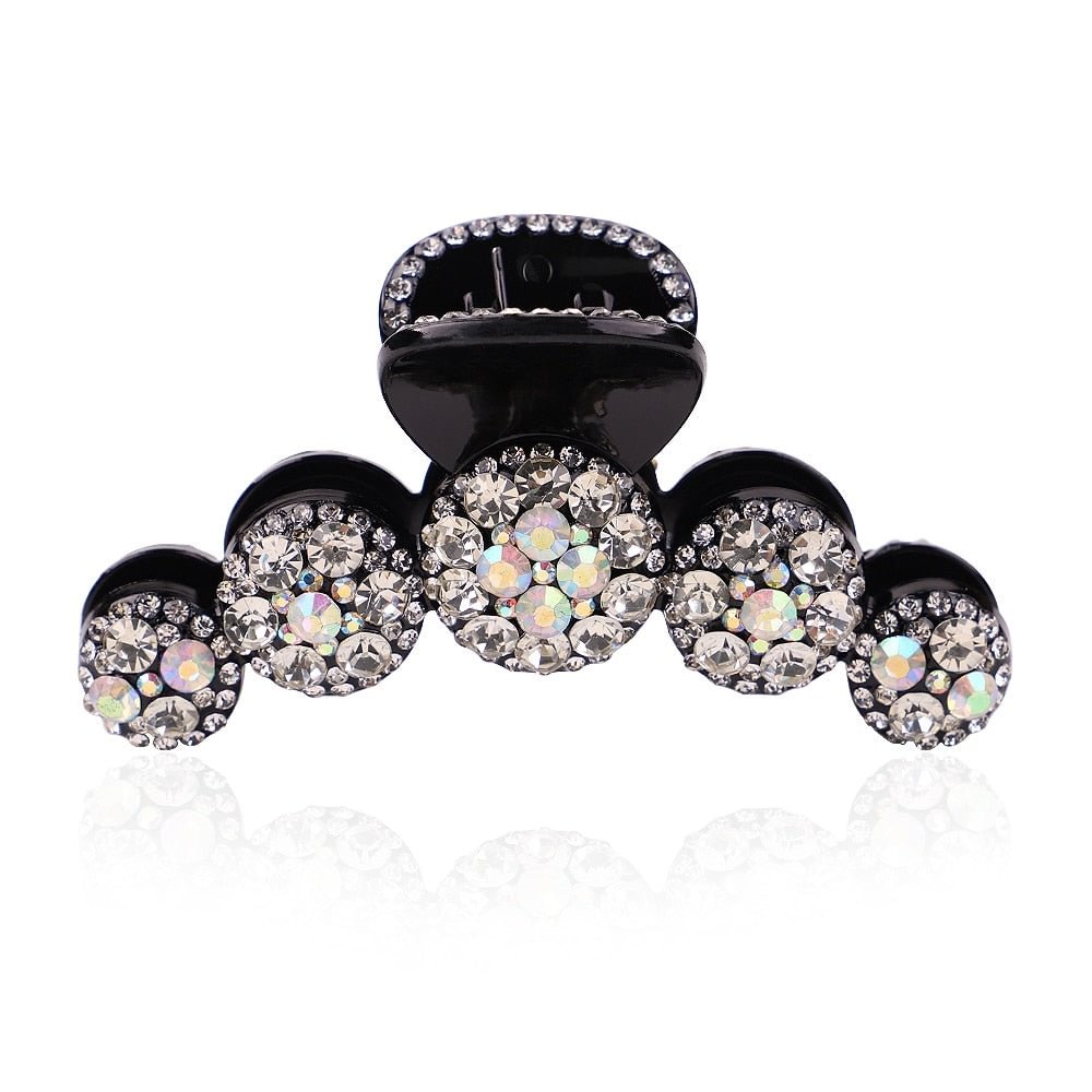 Women Big Rhinestone Hair Claws Crab Hairpins Crystal Hair Clips Barrettes Ponytail Girls Hair Accessories Ornaments Hairgrip