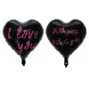 50PCS Valentine's Day I LOVE YOU English Chinese 18" Hearts Aluminum Film Balloons Ceremony Party Decor