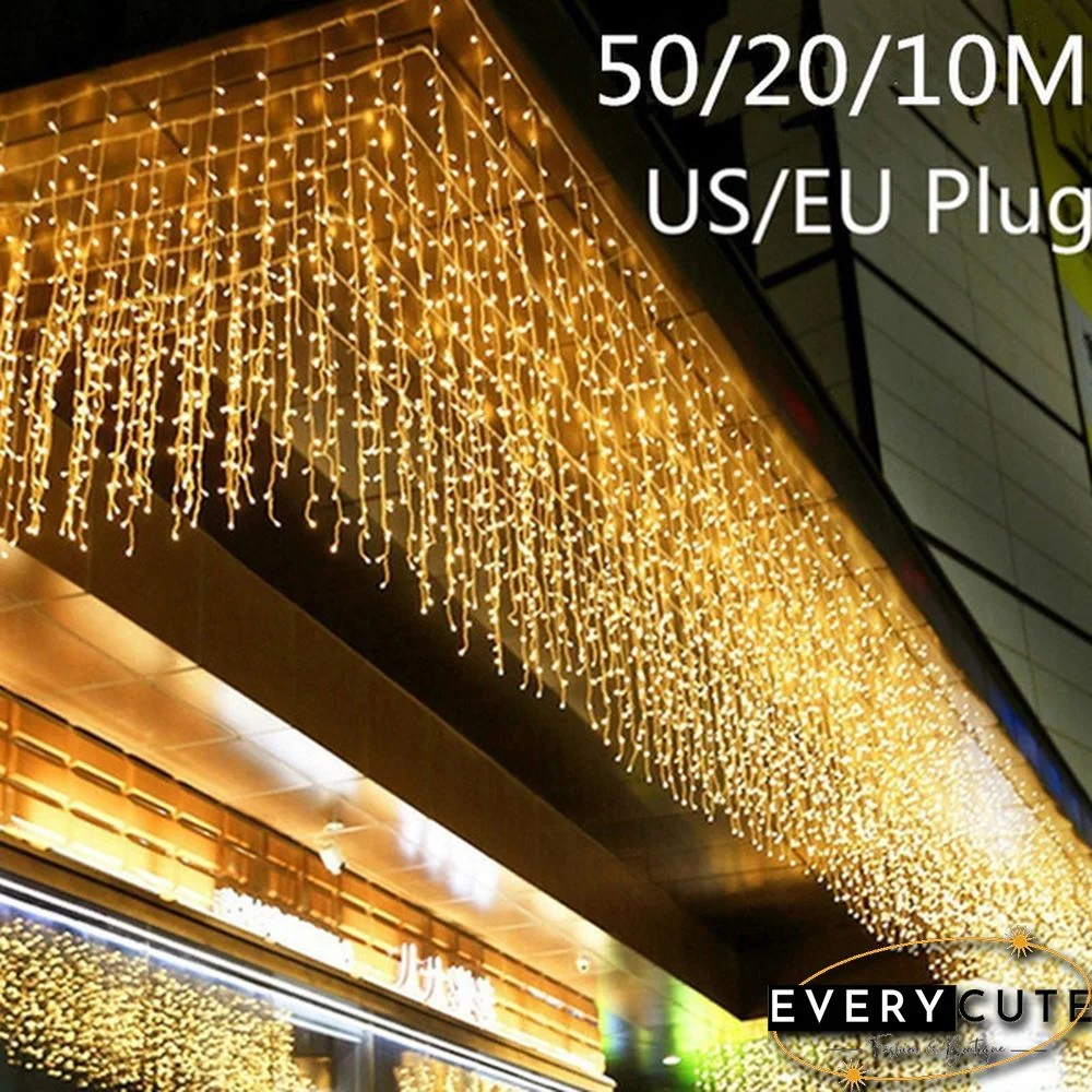 New Arrival 8 Modes Christmas Fairy Light Outdoor Waterproof AC 220V/110V 50M/20M/10M 500/200/100LED Fairy LED String Light Chirstmas String Garland For Xmas Wedding Christmas Party Holiday