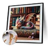 (US Local)Paint By Numbers Kit On Canvas DIY Oil Art Little Dragon Sleep On Book 40x40cm