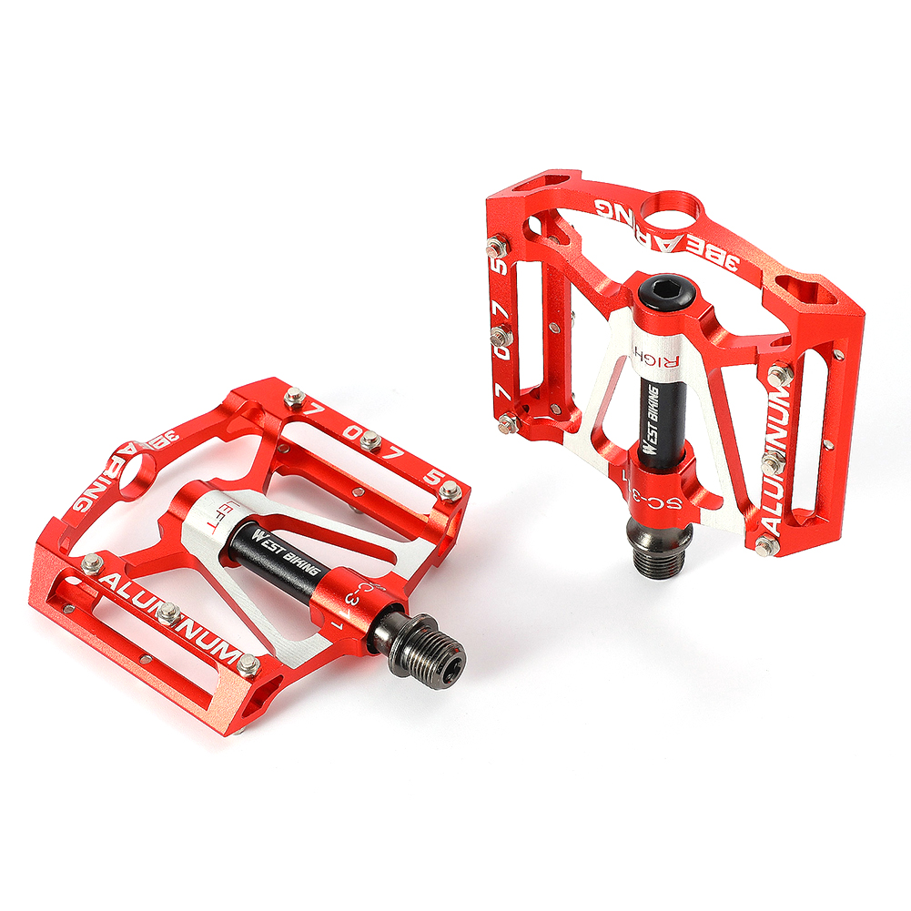 

MTB Bike Pedals Sealed 3 Bearings Aluminium Alloy Pedals Cycling Accessory, Red, 501 Original