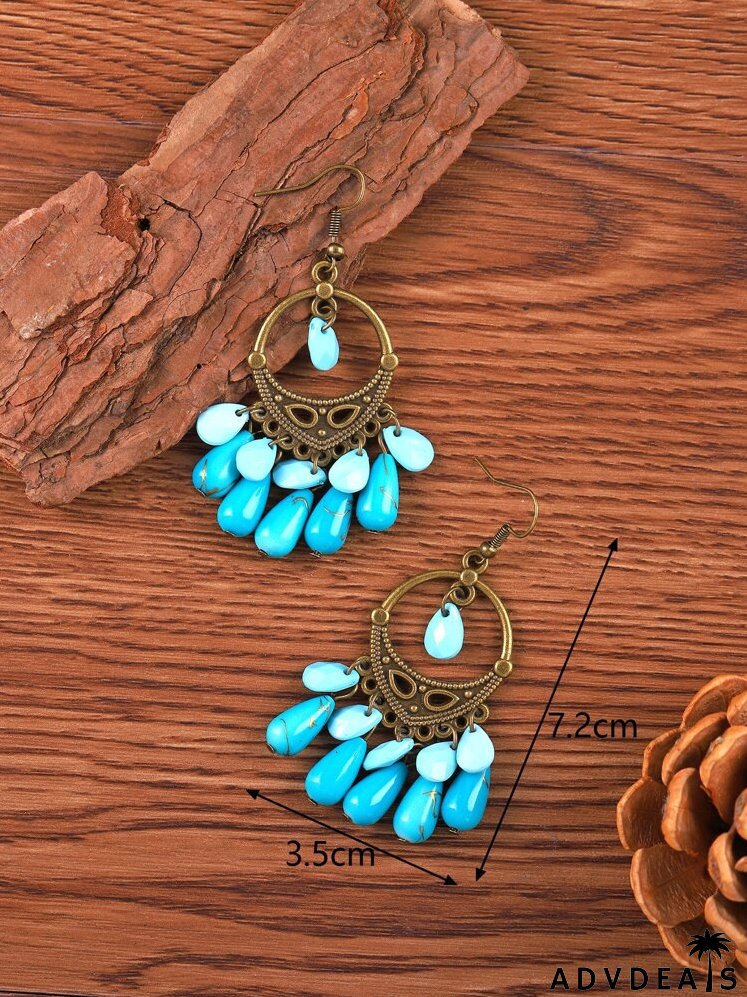 Bead Tassel Drop Earrings